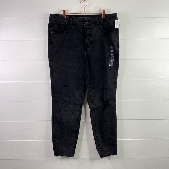 MAURICES Black Mineral Washed High Rise Everflex Skinny Jeans Size 14 Short - Picture 1 of 11